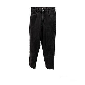 Zara Black Denim Straight Leg High Waisted Size 0 Jeans